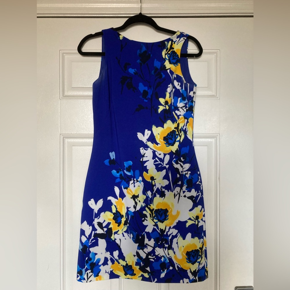 Ralph Lauren Vibrant Blue and Yellow Floral Midi Dress